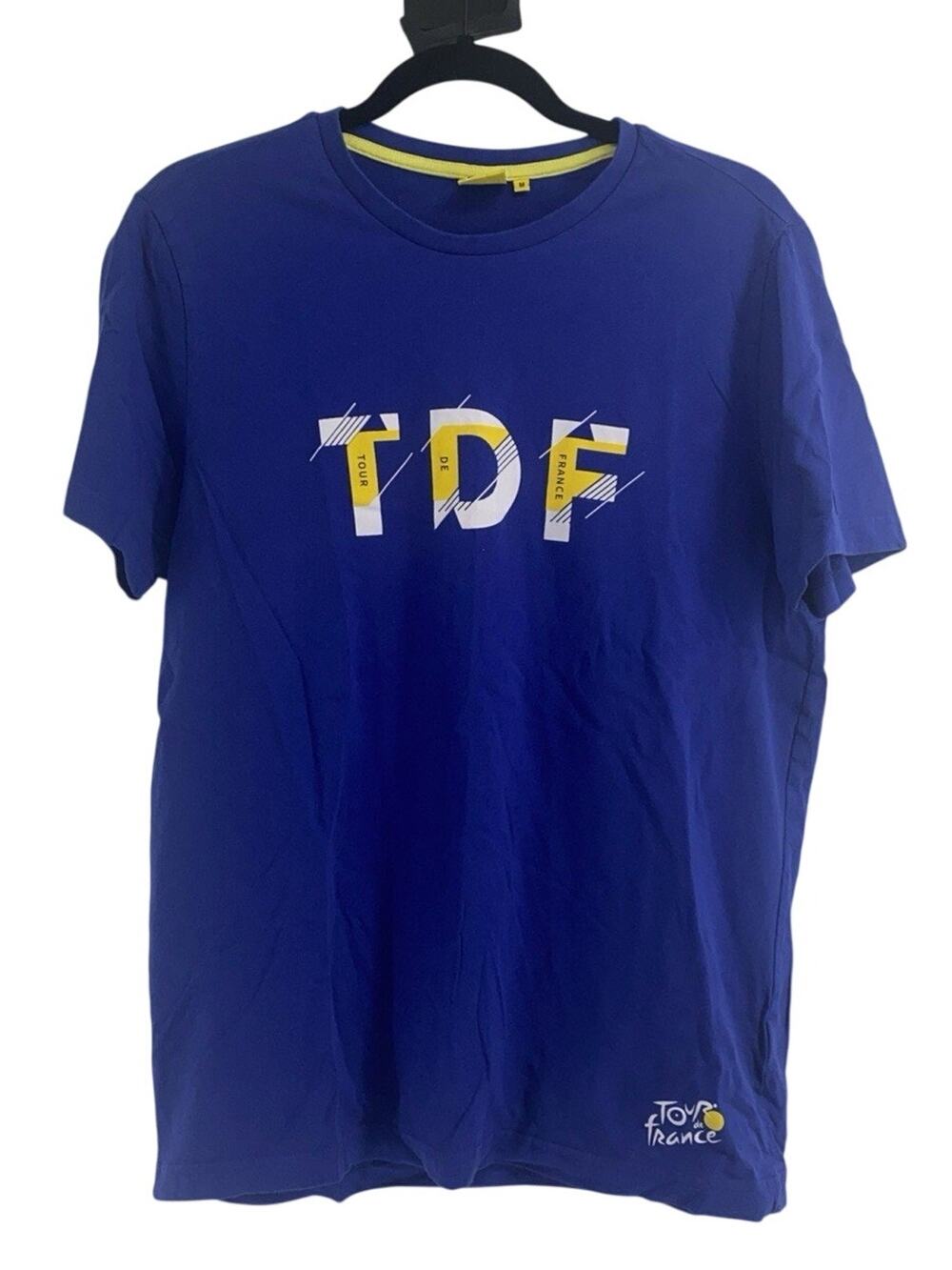 Tour de France TDF Official Blue T-Shirt Mens Size Medium Blue Yellow White